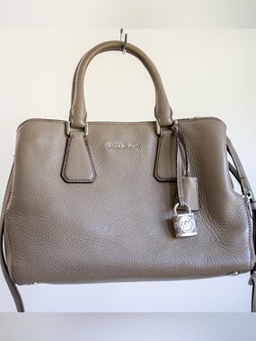 Michael Kors Camille Satchel/Shoulder Pebbled Women’s Leather Bag in Cinder Gray